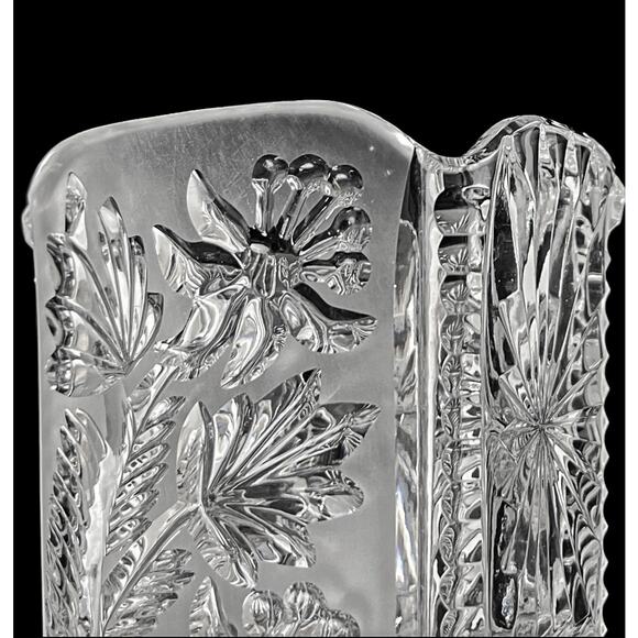 Vase Clear Pressed Glass Frosted Starburst Flower 6.5" Home Decor Vintage - Picture 13 of 15